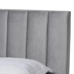 Clare Velvet Panel Bed With Tufted Headboard - Baxton Studio -Cozy Living Deals Store GUEST f2652564 e744 4ab4 ad2e a868e7726c2c