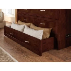 Full Deerfield Murphy Bed Chest With Charger Walnut - AFI