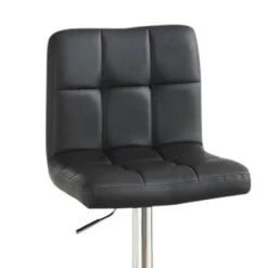 Set Of 2 Armless Chairs Style Barstools With Gas Lift Black - Benzara