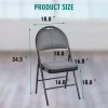 Costway Set Of 6 Folding Chairs Fabric Upholstered Padded Seat Metal Frame Home Office