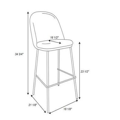 Nils Brass Base Counter Height Barstool - Project 62™ 6 Nils Brass Base Counter Height Barstool - Project 62™ - Image 6