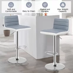 Costway Set Of 2 Bar Stools Adjustable Barstool PU Leather Swivel Pub Chairs Armless -Cozy Living Deals Store GUEST f3da398a 4c0c 441c ba79 05fc021977b8
