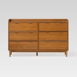 Mid-Century Modern Solid Wood 6 Drawer Double Dresser - Saracina Home -Cozy Living Deals Store GUEST f40a606f 0c8e 43a8 b20e 6173eadd8c07