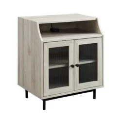 Fluted Glass Double Door Nightstand With USB Port - Saracina Home -Cozy Living Deals Store GUEST f46c2f0e 9c50 4fcb 9918 e3a20ba636f8