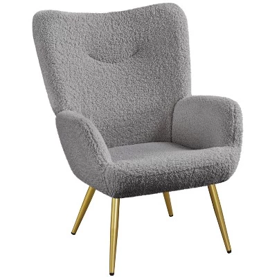 Yaheetech Modern Boucle Fabric Accent Chair For Living Room Bedroom 8 Yaheetech Modern Boucle Fabric Accent Chair For Living Room Bedroom - Image 8