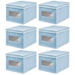MDesign Stackable Fabric Closet Storage Organizer Box, 6 Pack -Cozy Living Deals Store GUEST f51683bc d284 450d ab45 7dd72458c869