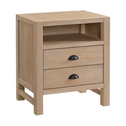 5pc Arden Wood Bedroom Set With Two 2 Drawer Nightstands Light Driftwood - Alaterre Furniture -Cozy Living Deals Store GUEST f5843c4e dda1 43c5 8c8e bc1e9433c831