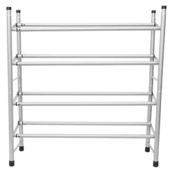 Home Basics Expandable 4 Tier Steel Shoe Rack, Chrome -Cozy Living Deals Store GUEST f6a76024 5d6a 458a b4d5 5642d7bac5ac
