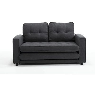 Convertible Folding Futon Sofa Bed, Dark Gray - ModernLuxe 8 Convertible Folding Futon Sofa Bed, Dark Gray - ModernLuxe - Image 8