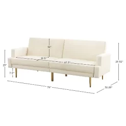 Lanna 76"Wide Vegan Leather Modern Style Convertible Futon Sofa Bed For Living Room Guest Bedroom | ARTFUL LIVING DESIGN -Cozy Living Deals Store GUEST f825eb1e 1572 433c 8583 0527f745eeaf