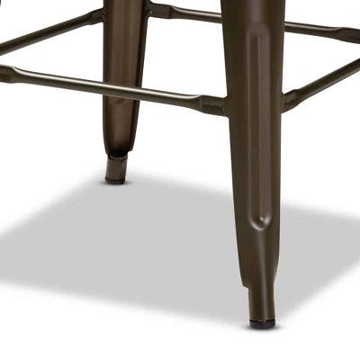 4pc Horton Gunmetal Metal Stackable Barstool Set Gun Metal - Baxton Studio 3 4pc Horton Gunmetal Metal Stackable Barstool Set Gun Metal - Baxton Studio - Image 3