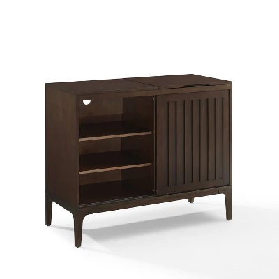 Asher Record Storage Media Console Dark Brown - Crosley 8 Asher Record Storage Media Console Dark Brown - Crosley - Image 8