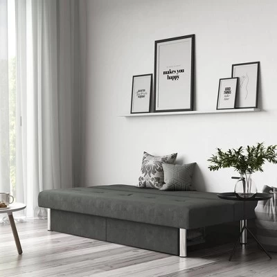 Saddie Futon With Storage Drawers Gray - Room & Joy 2 Saddie Futon With Storage Drawers Gray - Room & Joy - Image 2