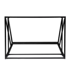 Finsfil Long Glass-Top Console Table Black - Aiden Lane