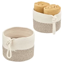 MDesign Woven Cotton Rope Bathroom Basket With Tie Handle, Set Of 2 -Cozy Living Deals Store GUEST f8bcdd2a b0ac 4514 ab32 08c5c52e2907