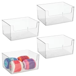 MDesign Open Front Plastic Storage Bin For Cube Furniture, 12" W, 4 Pack - Clear -Cozy Living Deals Store GUEST f8c3a4ad 07cb 4347 9632 c63a792ab8a6