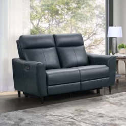 Tomasso Leather Power Reclining Loveseat With Power Headrest - Abbyson Living