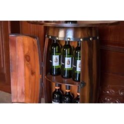 Vintiquewise Rustic Lockable Barrel Shaped Wine Bar Cabinet Wooden End Table 11 Vintiquewise Rustic Lockable Barrel Shaped Wine Bar Cabinet Wooden End Table -Cozy Living Deals Store GUEST f913968a 3ab5 4908 b3a3 55ea74188149