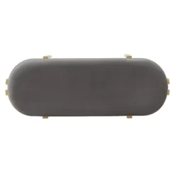 Lepape Upholstered Bench Gray Velvet - Inspire Q -Cozy Living Deals Store GUEST f918afba ba81 48d7 a99a 42d316999bff