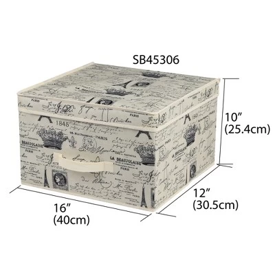 Home Basics Paris Collection Non-Woven Storage Box, Natural 2 Home Basics Paris Collection Non-Woven Storage Box, Natural - Image 2