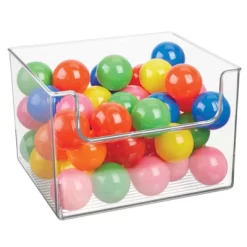 MDesign Open Front Plastic Storage Bin For Cube Furniture, 12" W, 4 Pack - Clear -Cozy Living Deals Store GUEST f9ecadd4 9473 4f9d 9c20 2e8a5e369993