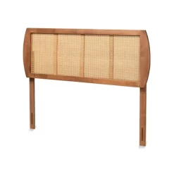 Harris Wood And Synthetic Rattan Headboard Walnut - Baxton Studio -Cozy Living Deals Store GUEST f9f12860 986a 4308 bfe4 423e421827ca