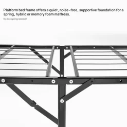 Continental Sleep 14 Inch Quickbase Metal Mattress Platform Bed Frame Foundation With Steel Slats (No Box Spring Needed), Twin, Black -Cozy Living Deals Store GUEST faac730b 4556 4710 80c5 dce8a4f5832e