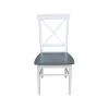 Set Of 2 X Back Chairs With Solid Wood Seat White/Gray - International Concepts