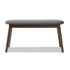 Baxton Studio Easton Mid Century Modern Walnut Finished Wood Fabric Upholstered Bench