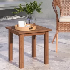 Tangkula 1PC/2PCS Patio Hardwood End Table Square Side Table With Slatted Tabletop Small Coffee Bistro Table Indoor Outdoor Side Table -Cozy Living Deals Store GUEST fb61a4ab 700e 4b75 b02e 9dee4ebd4a80