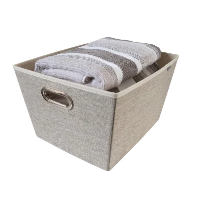 Simplify Large Grommet Storage Bin Brown 3 Simplify Large Grommet Storage Bin Brown - Image 3