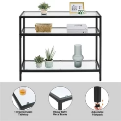 Yaheetech 3-layer Console Table Tempered Glass Porch Table -Cozy Living Deals Store GUEST fcc0c051 0306 4575 953d 1bd5bafcd81e