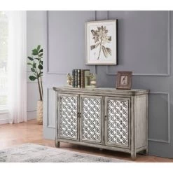 Lane 3 Door Storage Credenza/Cabinet With Mirrored Doors Burnished Gray - Treasure Trove 9 Lane 3 Door Storage Credenza/Cabinet With Mirrored Doors Burnished Gray - Treasure Trove -Cozy Living Deals Store GUEST fcfc6028 527d 4c24 8505 f46febc510ae
