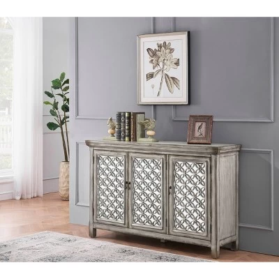 Lane 3 Door Storage Credenza/Cabinet With Mirrored Doors Burnished Gray - Treasure Trove 5 Lane 3 Door Storage Credenza/Cabinet With Mirrored Doors Burnished Gray - Treasure Trove - Image 5