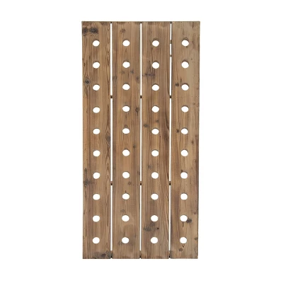 Rustic Wood Wall Wine Rack Brown - Olivia & May 4 Rustic Wood Wall Wine Rack Brown - Olivia & May - Image 4
