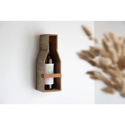 Single Bottle Rustic White Wood Wall Mount Wine Rack - Foreside Home & Garden 6 Single Bottle Rustic White Wood Wall Mount Wine Rack - Foreside Home & Garden - Image 6
