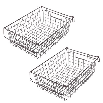 Set Of 2 Storage Bins - Basket Set For Toy, Kitchen, Closet, And Bathroom Storage - Large Shelf Organizers With Handles By Home-Complete (Brown) 7 Set Of 2 Storage Bins - Basket Set For Toy, Kitchen, Closet, And Bathroom Storage - Large Shelf Organizers With Handles By Home-Complete (Brown) - Image 7