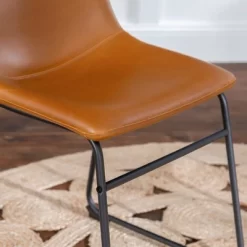 Set Of 2 Laslo Modern Upholstered Faux Leather Dining Chairs - Saracina Home -Cozy Living Deals Store GUEST fe245bc2 14e4 4821 9570 ac728abc73e4