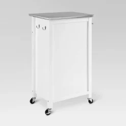 Savannah Stainless Steel Top Compact Kitchen Island Cart White - Crosley -Cozy Living Deals Store GUEST fe372e97 ca03 4c4b a582 8fa7a2e521c1