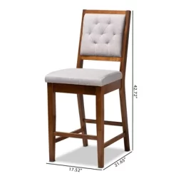 2pc Gideon Fabric Upholstered And Wood Counter Height Barstool Set - Baxton Studio -Cozy Living Deals Store GUEST fe45ebc4 88cf 4bba 80a3 36ffca83b67b