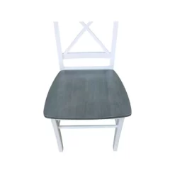 Set Of 2 X Back Chairs With Solid Wood Seat White/Gray - International Concepts -Cozy Living Deals Store GUEST fe7d3363 9e51 4453 881e 8d3f3f553820