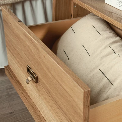 Trestle 1 Drawer Night Stand Timber Oak - Sauder 4 Trestle 1 Drawer Night Stand Timber Oak - Sauder - Image 4