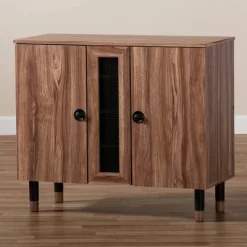 2 Door Valina Wood Entryway Shoe Storage Cabinet Brown - Baxton Studio -Cozy Living Deals Store GUEST fec7a2b1 03e7 44b5 92d9 be3b39a9acf3