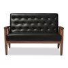Sorrento Mid-Century Retro Modern Faux Leather Upholstered Wooden 2 Seater Loveseat - Baxton Studio