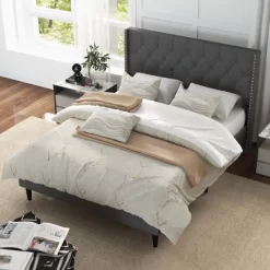 Costway Full/Queen Size Upholstered Platform Bed Button Tufted Headboard Mattress Foundation 20 Costway Full/Queen Size Upholstered Platform Bed Button Tufted Headboard Mattress Foundation -Cozy Living Deals Store GUEST ff0ec7b7 0f3c 4eed aeec b05d821f3ec5