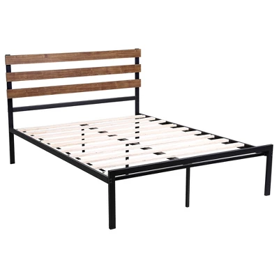 Costway Twin Size Metal Platform Bed Frame Mattress Foundation Wooden Headboard 9 Costway Twin Size Metal Platform Bed Frame Mattress Foundation Wooden Headboard - Image 9
