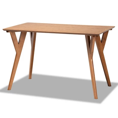 3pc Odessa Mid-Century Modern Fabric Upholstered Wood Dining Nook Set Walnut/Brown/Gray - Baxton Studio 3 3pc Odessa Mid-Century Modern Fabric Upholstered Wood Dining Nook Set Walnut/Brown/Gray - Baxton Studio - Image 3